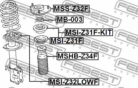 Febest MSHB-Z34F - Пыльник аморт. MITSUBISHI COLT передн. пр-во Febest autozip.com.ua