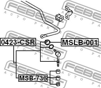 Febest MSLB-001 - Ремонтний комплект, що несуть / напрямні шарніри autozip.com.ua