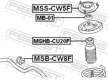 Febest MSS-CW5F - Опора стійки амортизатора, подушка autozip.com.ua