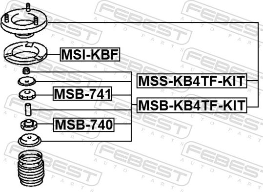 Febest MSS-KB4TF-KIT - Опора стійки амортизатора, подушка autozip.com.ua