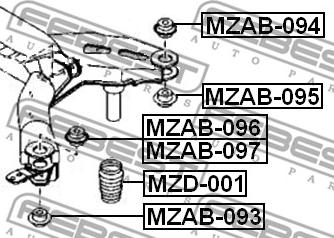 Febest MZAB-093 - Втулка, балка мосту autozip.com.ua