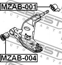 Febest MZAB-001 - Сайлентблок рычага KIA CLARUS 96- перед. мост снизу сзади Пр-во FEBEST autozip.com.ua