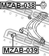 Febest MZAB-038 - Сайлентблок, важеля підвіски колеса autozip.com.ua