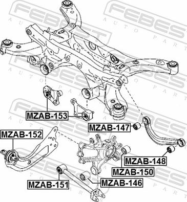 Febest MZAB-146 - Сайлентблок, важіль підвіски колеса autozip.com.ua