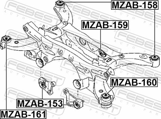 Febest MZAB-160 - Втулка, балка мосту autozip.com.ua