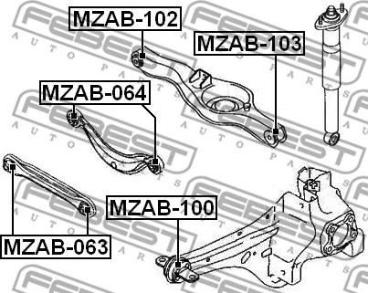 Febest MZAB-103 - Сайлентблок, важеля підвіски колеса autozip.com.ua