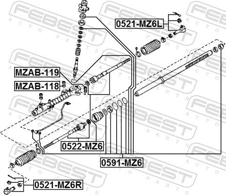 Febest MZAB-118 - Підвіска, кермове управління autozip.com.ua