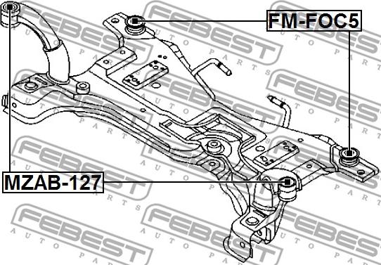 Febest MZAB-127 - Втулка, балка мосту autozip.com.ua