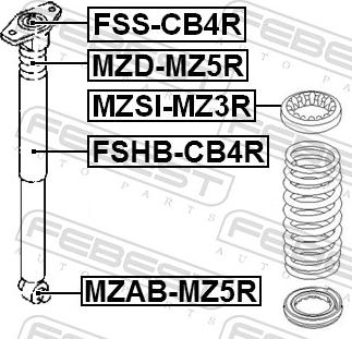 Febest MZAB-MZ5R - Амортизатор autozip.com.ua