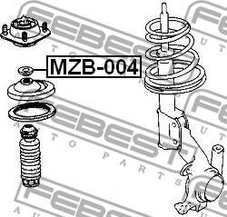 Febest MZB-004 - Подш. аморт. MAZDA MX-6 передн. пр-во Febest autozip.com.ua