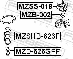Febest MZB-002 - Підшипник кочення, опора стійки амортизатора autozip.com.ua