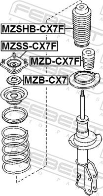 Febest MZB-CX7 - Підшипник кочення, опора стійки амортизатора autozip.com.ua