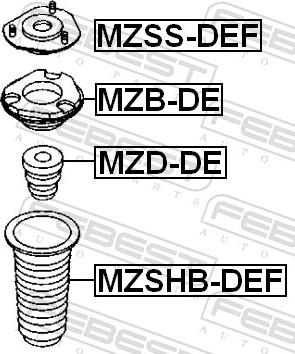 Febest MZSS-DEF - Опора стійки амортизатора, подушка autozip.com.ua