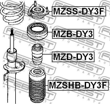 Febest MZD-DY3 - Відбійник, буфер амортизатора autozip.com.ua