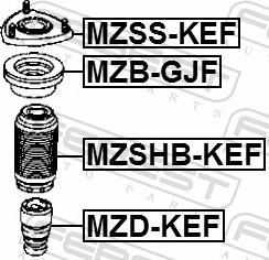 Febest MZSHB-KEF - Пильник амортизатора, захисний ковпак autozip.com.ua