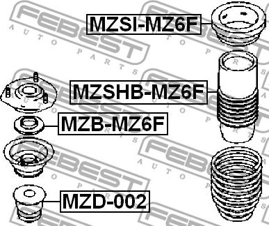 Febest MZB-MZ6F - Подш. аморт. MAZDA 6 передн. пр-во Febest autozip.com.ua