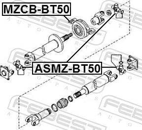 Febest MZCB-BT50 - Підвіска, карданний вал autozip.com.ua