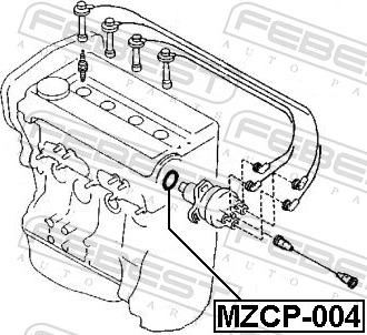 Febest MZCP-004 - Прокладка, розподільник запалювання autozip.com.ua