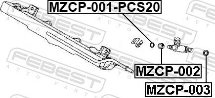 Febest MZCP-001-PCS20 - Кільце ущільнювача, клапанна форсунка autozip.com.ua