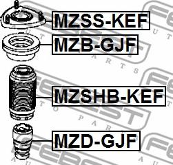 Febest MZD-GJF - Відбійник, буфер амортизатора autozip.com.ua