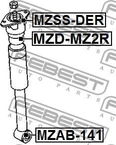 Febest MZD-MZ2R - Відбійник, буфер амортизатора autozip.com.ua