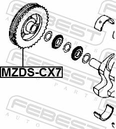 Febest MZDS-CX7 - Ремінний шків, колінчастий вал autozip.com.ua
