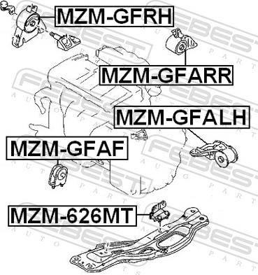 Febest MZM-626MT - Подушка, підвіска двигуна autozip.com.ua