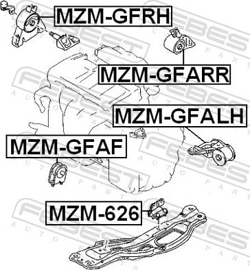 Febest MZM-GFAF - Подушка, підвіска двигуна autozip.com.ua