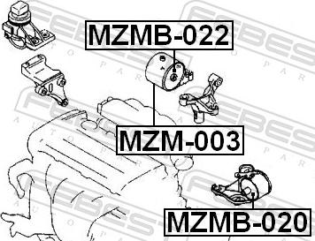 Febest MZM-003 - Подушка, підвіска двигуна autozip.com.ua