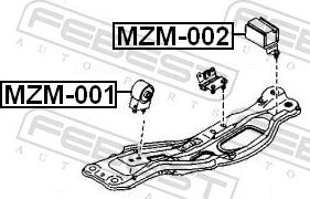 Febest MZM-002 - Подушка, підвіска двигуна autozip.com.ua