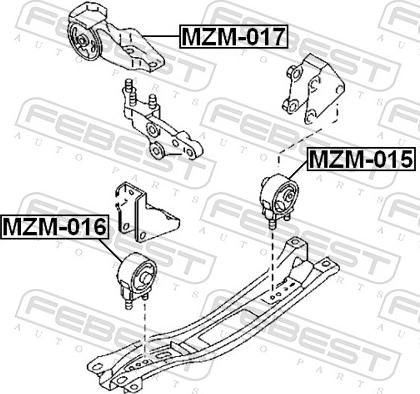 Febest MZM-015 - Подушка, підвіска двигуна autozip.com.ua