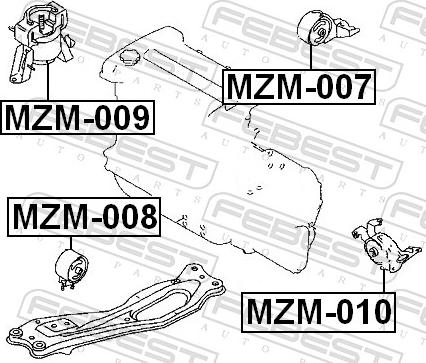 Febest MZM-010 - Подушка, підвіска двигуна autozip.com.ua