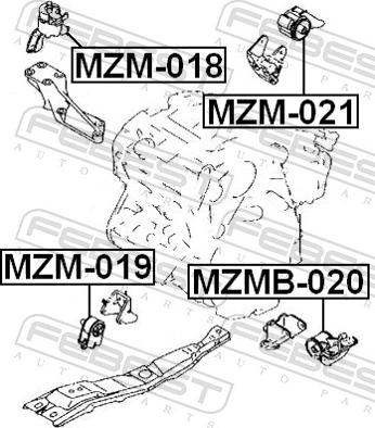 Febest MZM-021 - Подушка, підвіска двигуна autozip.com.ua