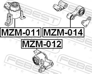 Febest MZM-012 - Подушка, підвіска двигуна autozip.com.ua