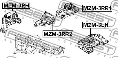 Febest MZM-3RR1 - Подушка двигателя задняя MAZDA 3-FORD FOCUS-VOLVO S40 пр-во FEBEST autozip.com.ua
