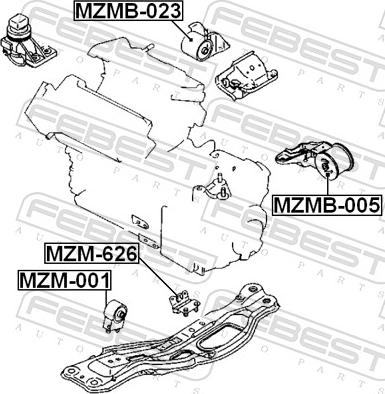 Febest MZMB-005 - Подушка, підвіска двигуна autozip.com.ua