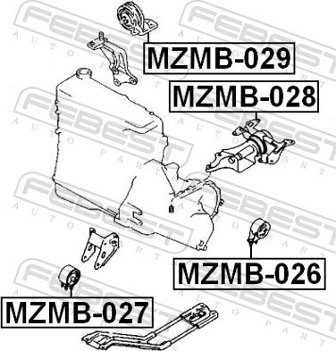Febest MZMB-027 - Подушка, підвіска двигуна autozip.com.ua