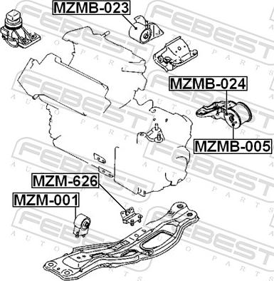 Febest MZMB-023 - Подушка, підвіска двигуна autozip.com.ua