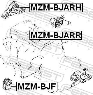 Febest MZM-BJF - Подушка, підвіска двигуна autozip.com.ua