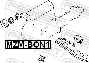 Febest MZM-BON1 - Подушка, підвіска двигуна autozip.com.ua
