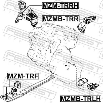 Febest MZM-TRRH - Подушка, підвіска двигуна autozip.com.ua