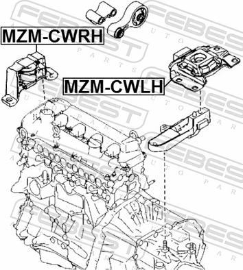 Febest MZM-CWRH - Подушка, підвіска двигуна autozip.com.ua