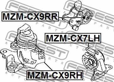 Febest MZM-CX9RH - Подушка, підвіска двигуна autozip.com.ua