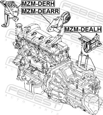 Febest MZM-DERH - Подушка, підвіска двигуна autozip.com.ua