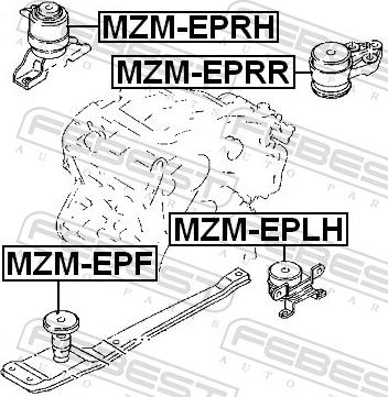 Febest MZM-EPRH - Подушка, підвіска двигуна autozip.com.ua