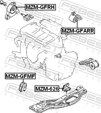 Febest MZM-GFMF - Подушка, підвіска двигуна autozip.com.ua