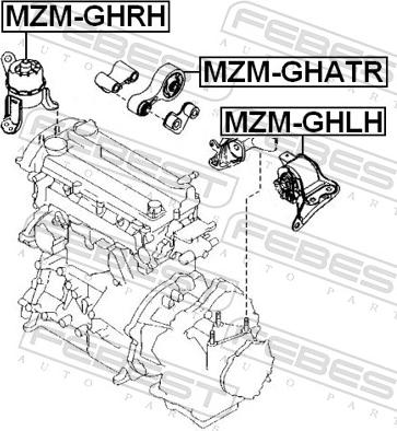 Febest MZM-GHATR - Подушка, підвіска двигуна autozip.com.ua