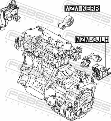 Febest MZM-GJLH - Подушка, підвіска двигуна autozip.com.ua