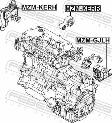 Febest MZM-KERR - Подушка, підвіска двигуна autozip.com.ua