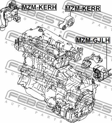 Febest MZM-KERR - Подушка, підвіска двигуна autozip.com.ua